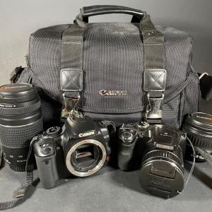 Photo of LOT 202: Cannon EOS 400D w/ 75-300mm/18-55mm Zoom Lens, Carrying Bag & More