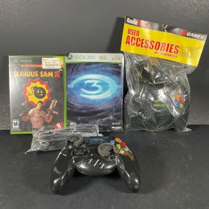 Photo of LOT 282: Original Xbox Game Controllers w/ Serious Sam 2 & Halo 3