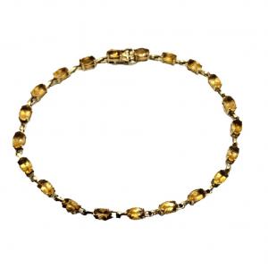 Photo of Gorgeous Oval Citrine 10k Yellow Gold Tennis Bracelet