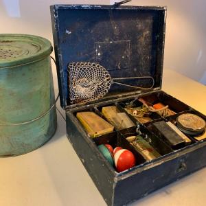 Photo of Vintage Fishing Tackle Box Lures Minnow Bucket Lot