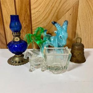 Photo of LOT 78: Vintage Ceramic, Glass, & Brass Collection: Beswick Blue Glaze Billy Goa