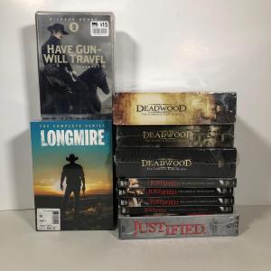 Photo of LOT 48: TV Show DVDs - HBO's Deadwood S1-3 (NIP), Justified: the Complete Series