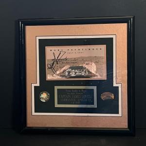 Photo of LOT 148: Framed Commemorative Mars Pathfinder Mission Stamp Signed by Apollo 13 