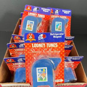 Photo of LOT 127: Vintage Looney Tunes Refrigerator Magnet Stamp Dispensers New in Packag