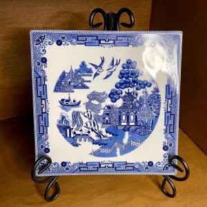 Photo of Johnson Bros blue willow plate