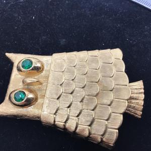 Photo of Avon Perfume Owl Brooch Contains Some Solid Perfume Collectible Vintage Avon Owl