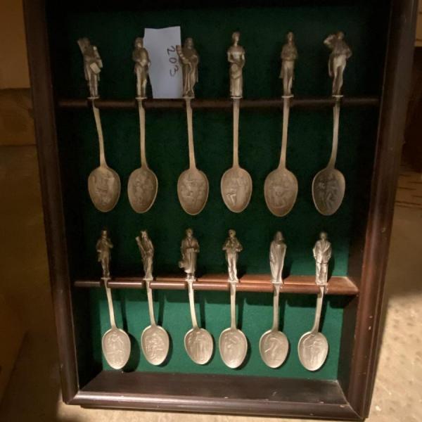 Photo of Set of Franklin Mint Limited Edition A Christmas Carol Collectible Pewter Spoons