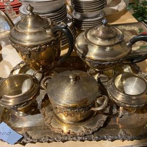 Photo of Vintage Reproduction Silver Tone Tea Set