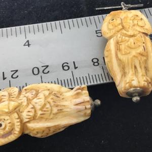 Photo of Vintage Carved Owl Earrings