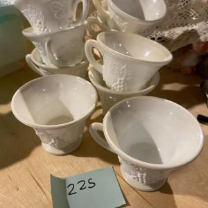 Photo of Lot of Eleven Colony Harvest Milk Glass Tea Cups