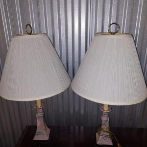 Photo of Pair of porcelain lamps