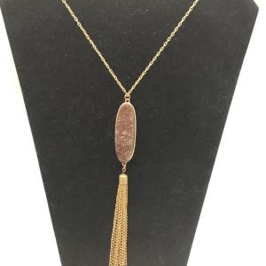Photo of Long tassel necklace with stone
