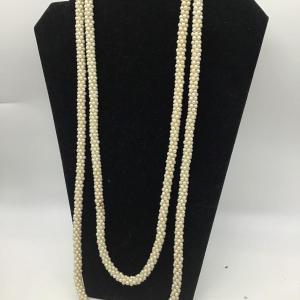 Photo of Vintage Strand Twisted Faux Seed Pearl Necklace