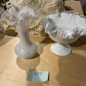 Photo of Fenton Silver Crest Vase and Console Bowl