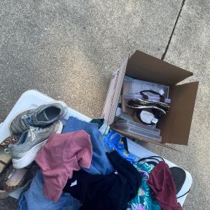 Photo of teen clothing and household sale