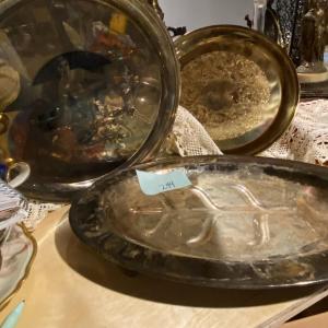 Photo of Lot of Three Silver Plate Platters