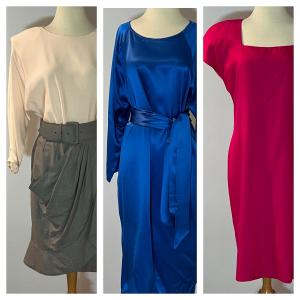 Photo of Lot of 3 Vintage Designer Silk Dresses