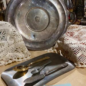 Photo of Lot of Vintage Silver Plate Serving and Kitchenware