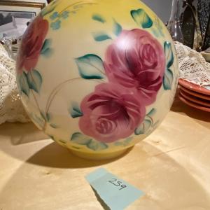 Photo of Vintage Yellow and Roses Lamp Shade Globe