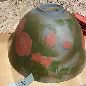 Photo of Vintage Green and Blue and Roses Lamp Shade Globe