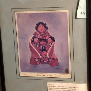 Photo of Framed Lithograph Print of "Once Upon a Time" by Ed Posa, Signed Three Times and