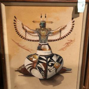 Photo of Pair of Indigenous Sand Paintings, Signed (See Description)