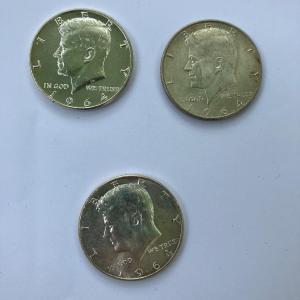 Photo of 1964-D Kennedy Half with 2 x 1964 Halves as one Lot