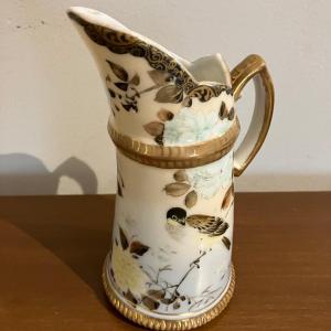 Photo of Antique Porcelain Japanese Creamer, Bird-design 5.5”h