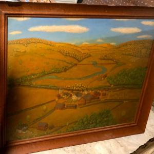 Photo of Frames Oil on Canvas "A Golden Afternoon in Kelley Corners in the Catskills", Si