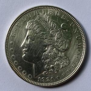 Photo of 1921 Peace Silver Dollar Coin BU