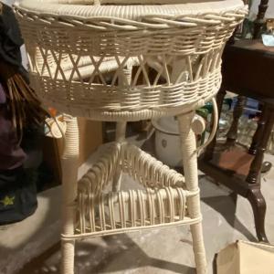 Photo of White Wicker Plant Stand