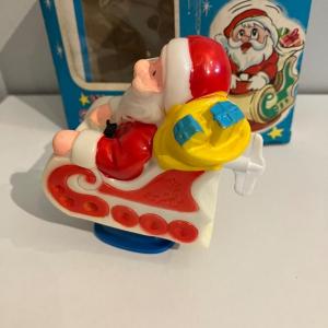 Photo of Vintage Santa Claus Wind Up Toy Working With Box 3.5”h