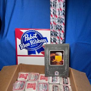 Photo of Vintage Bar Items Lot ~ Budweiser Box