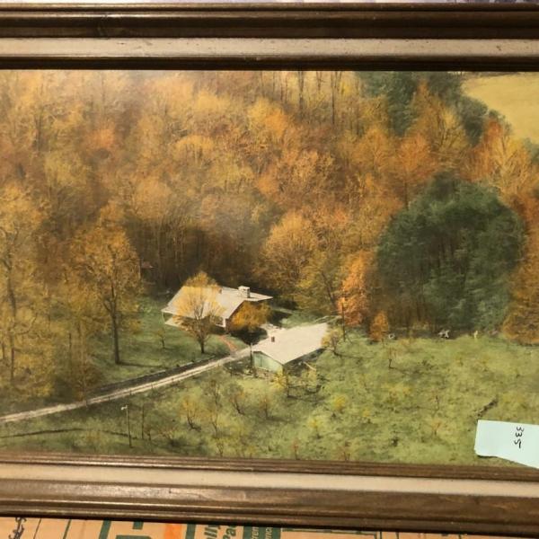 Photo of Framed Aerial Farm Oil on Canvas Painting From State Aerial Farm Statistics, Inc