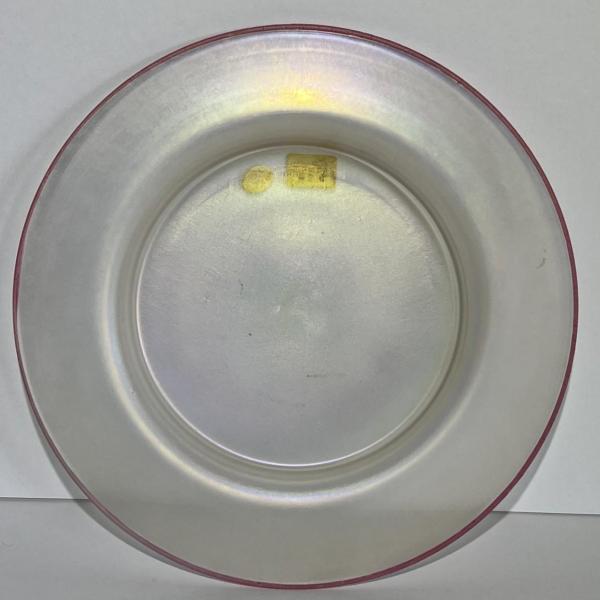 Photo of Antique Iridescent Steuben Verre De Soie Pink Glass Salad Dish 8-3/8" Wide as Pi