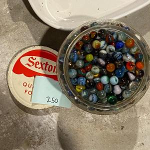 Photo of Jar FULL of Assorted Vintage Small Marbles