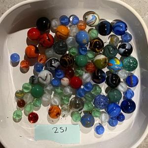 Photo of Lot of Assorted Vintage Large and Small Glass Marbles