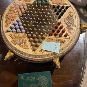 Photo of Franklin Mint Classic Collector's Edition Chinese Checkers and Carved Gemstone M