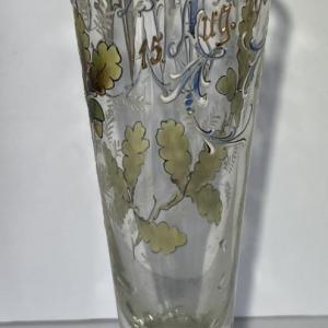 Photo of Antique 1904 Birthday Celebration Tall Beer Glass in Very Good Preowned Conditio