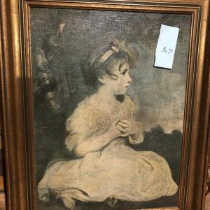 Photo of Framed Canvas Print/Reproduction of "Age of Innocence" by Sir Joshua Reynolds, u