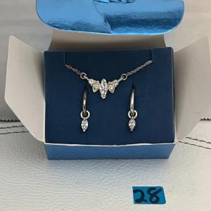 Photo of Avon Marquise CZ Necklace & Earring Gift Set Silvertone