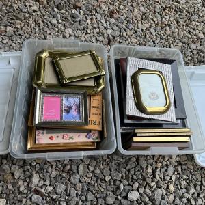 Photo of 2 Small Totes Full of Picture Frames