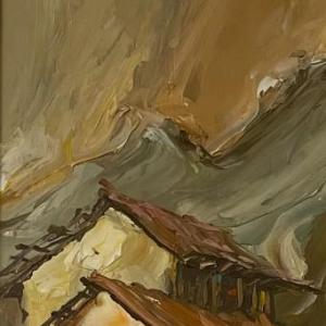 Photo of R. Pinott House in Mountains Oil on wood