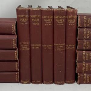 Photo of Carlyle's Complete Works 16 volumes Peter Fenelon Collier, Publisher copyright 1
