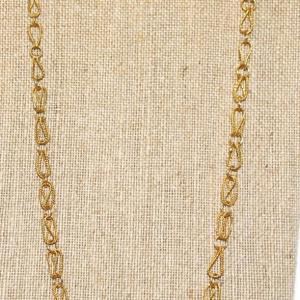 Photo of Long Rope Style Double Loop Gold Tone Chain 30" L