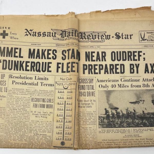 Photo of Nassau Daily Review - Star 15797 "Rommel Makes Stand Near Oudref"