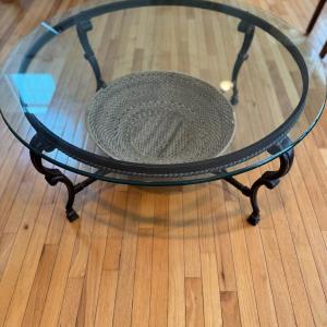 Photo of Metal Framed Coffee Table w/ Glass Top (second floor)