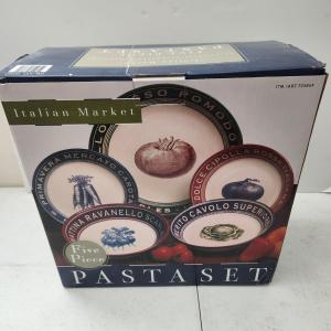 Photo of 5 Pieces Italian Market Pasta Bowl set New Sealed Box