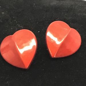 Photo of Red heart earrings