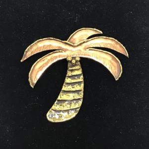 Photo of Vintage Gold Tone Palm Tree Brooch/Pin